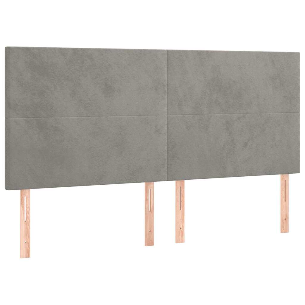 Vidaxl hoofdbord lichtgrijs 180x5x118 128 cm fluweel