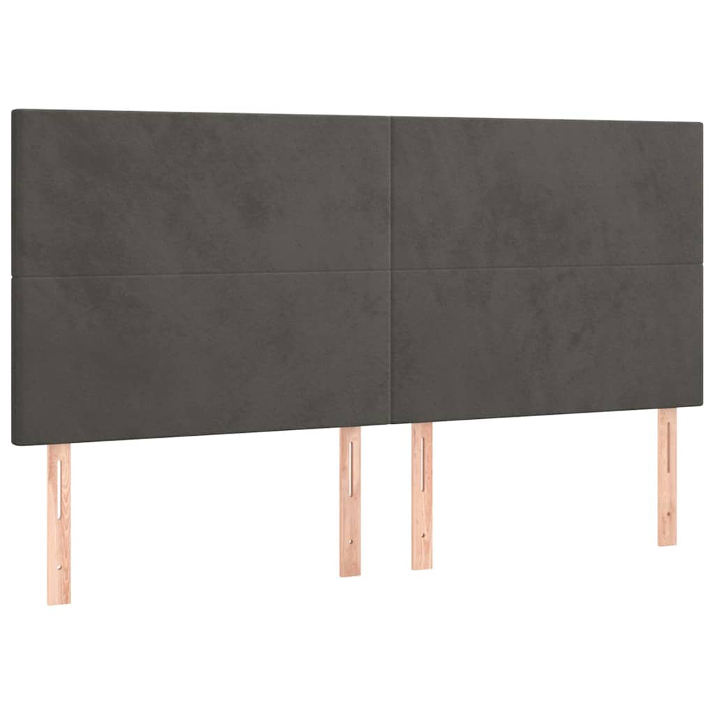 Vidaxl hoofdbord donkergrijs 180x5x118 128 cm fluweel