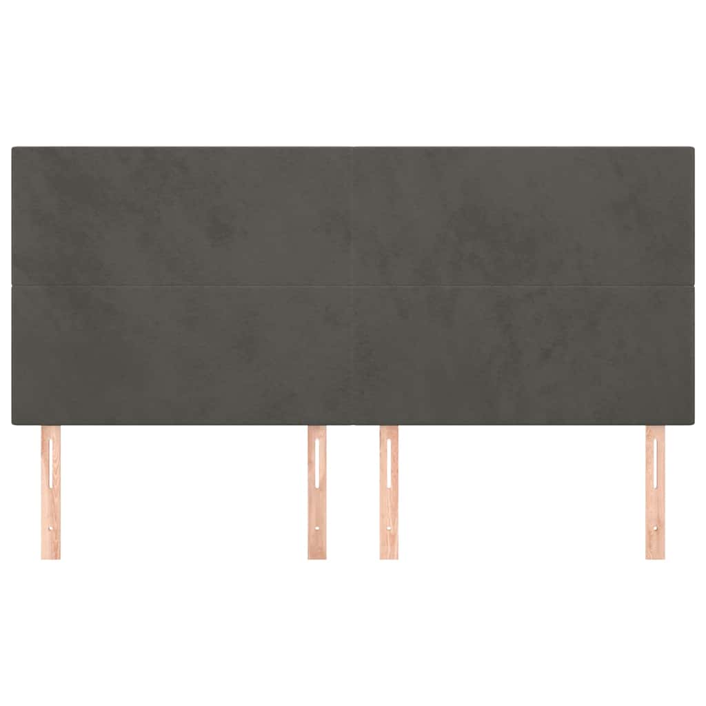 Vidaxl hoofdbord donkergrijs 200x5x118 128 cm fluweel