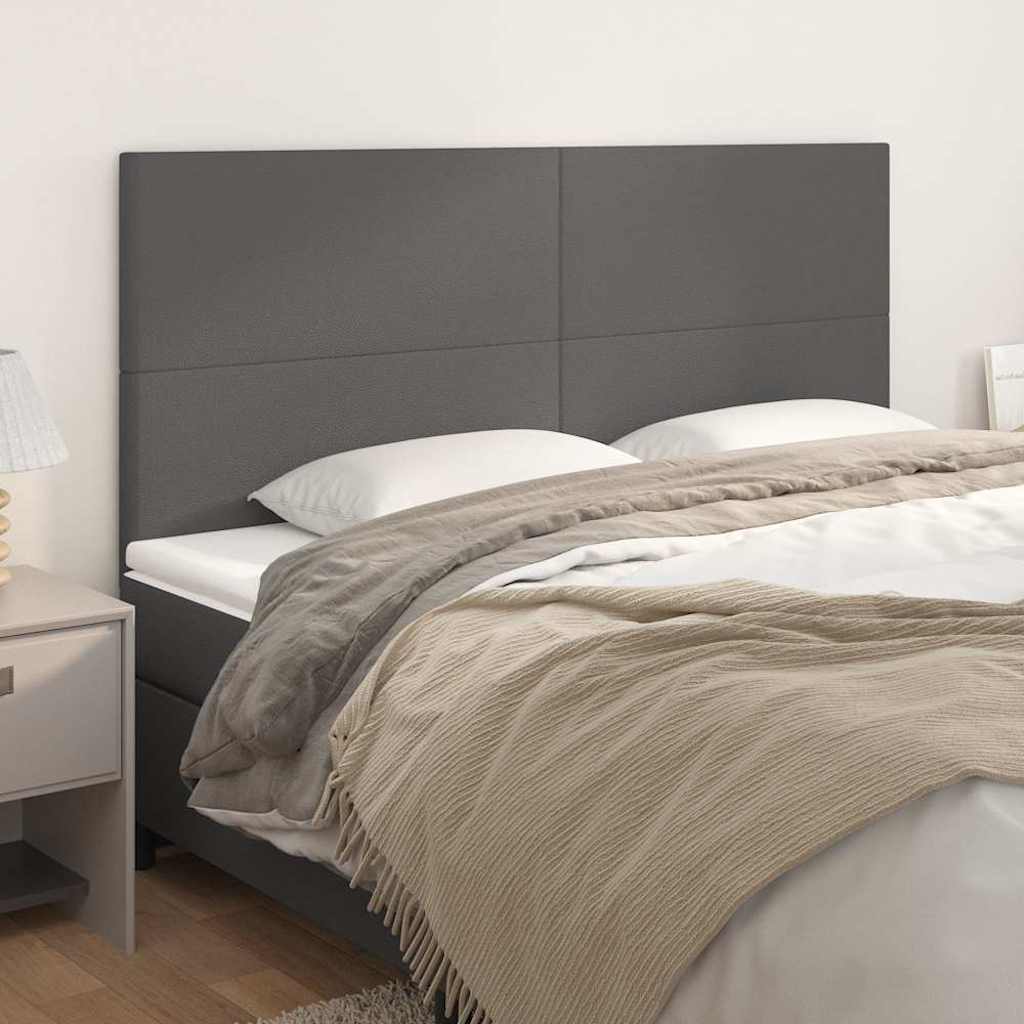 Vidaxl hoofdbord grijs 200x5x118 128 cm kunstleer
