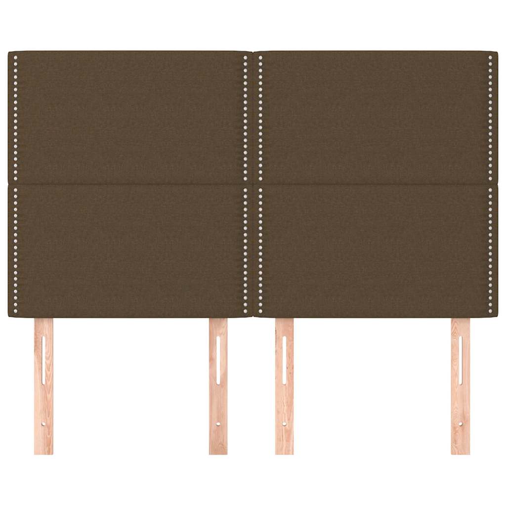 Vidaxl hoofdbord donkerbruin 144x5x118 128 cm stof