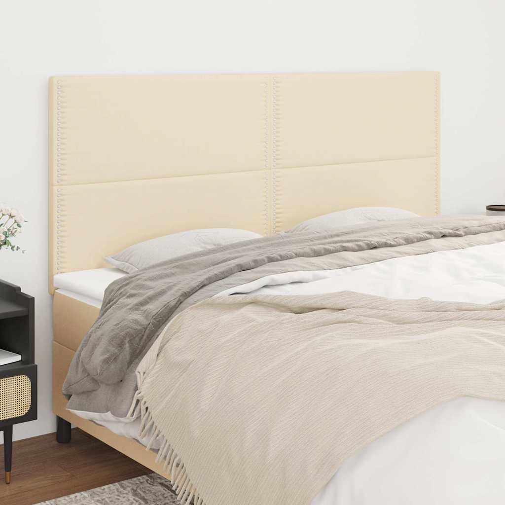 Vidaxl hoofdbord crème 180x5x118 128 cm stof
