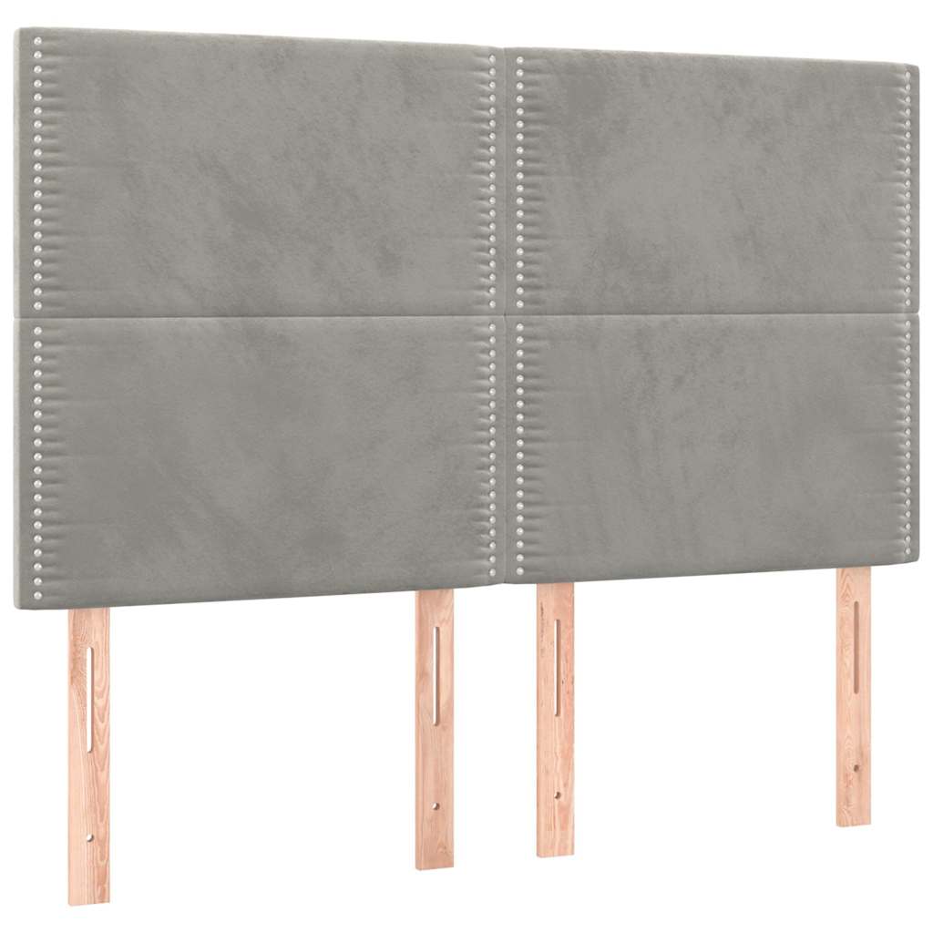 Vidaxl hoofdbord lichtgrijs 144x5x118 128 cm fluweel