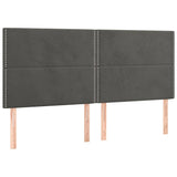Vidaxl hoofdbord donkergrijs 200x5x118 128 cm fluweel