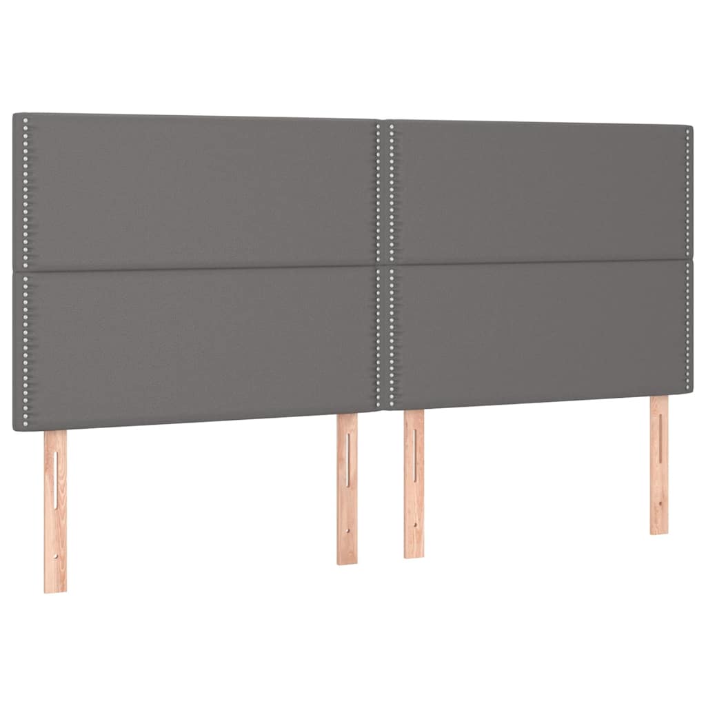 Vidaxl hoofdbord grijs 200x5x118 128 cm kunstleer