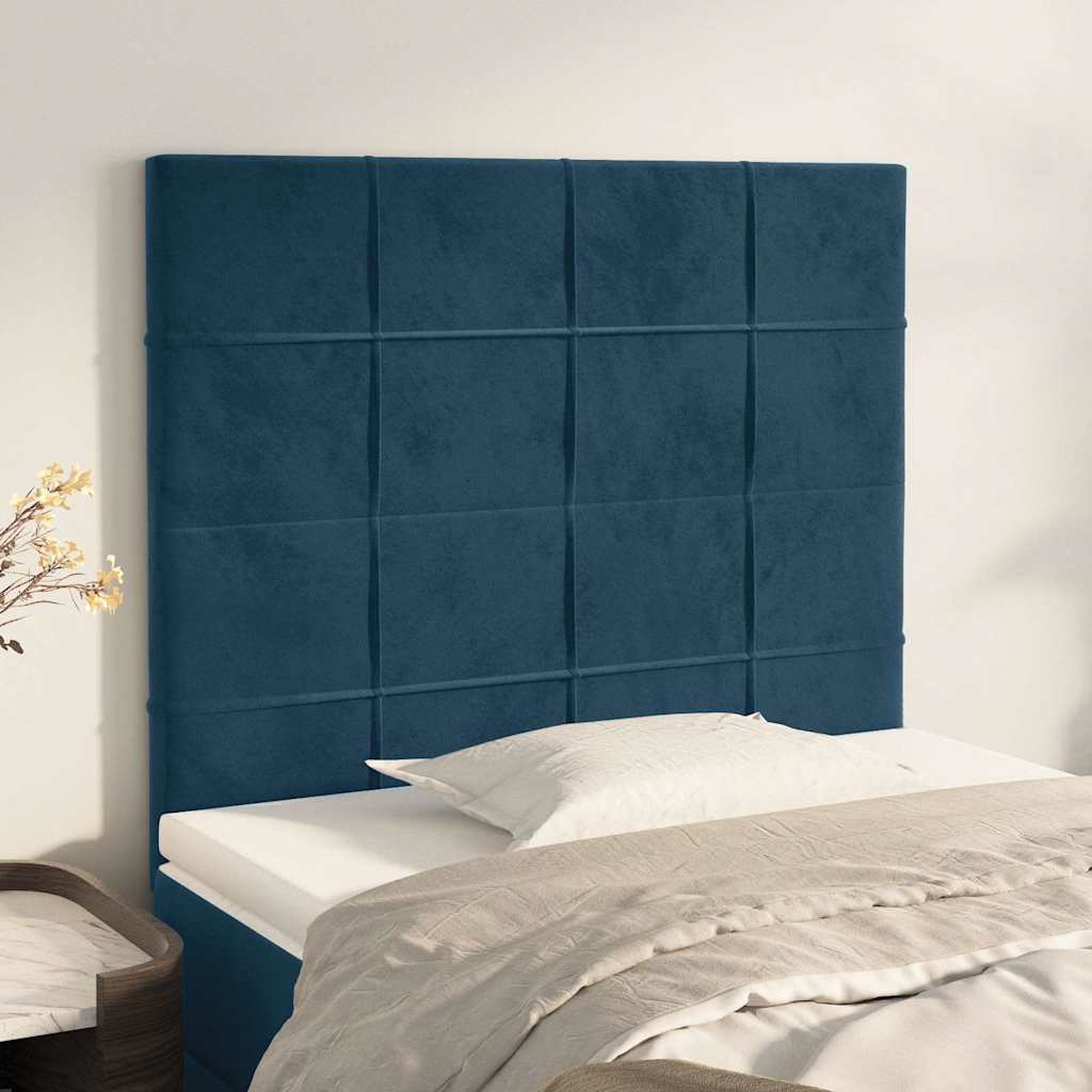 Vidaxl hoofdbord donkerblauw 90x5x118 128 cm fluweel