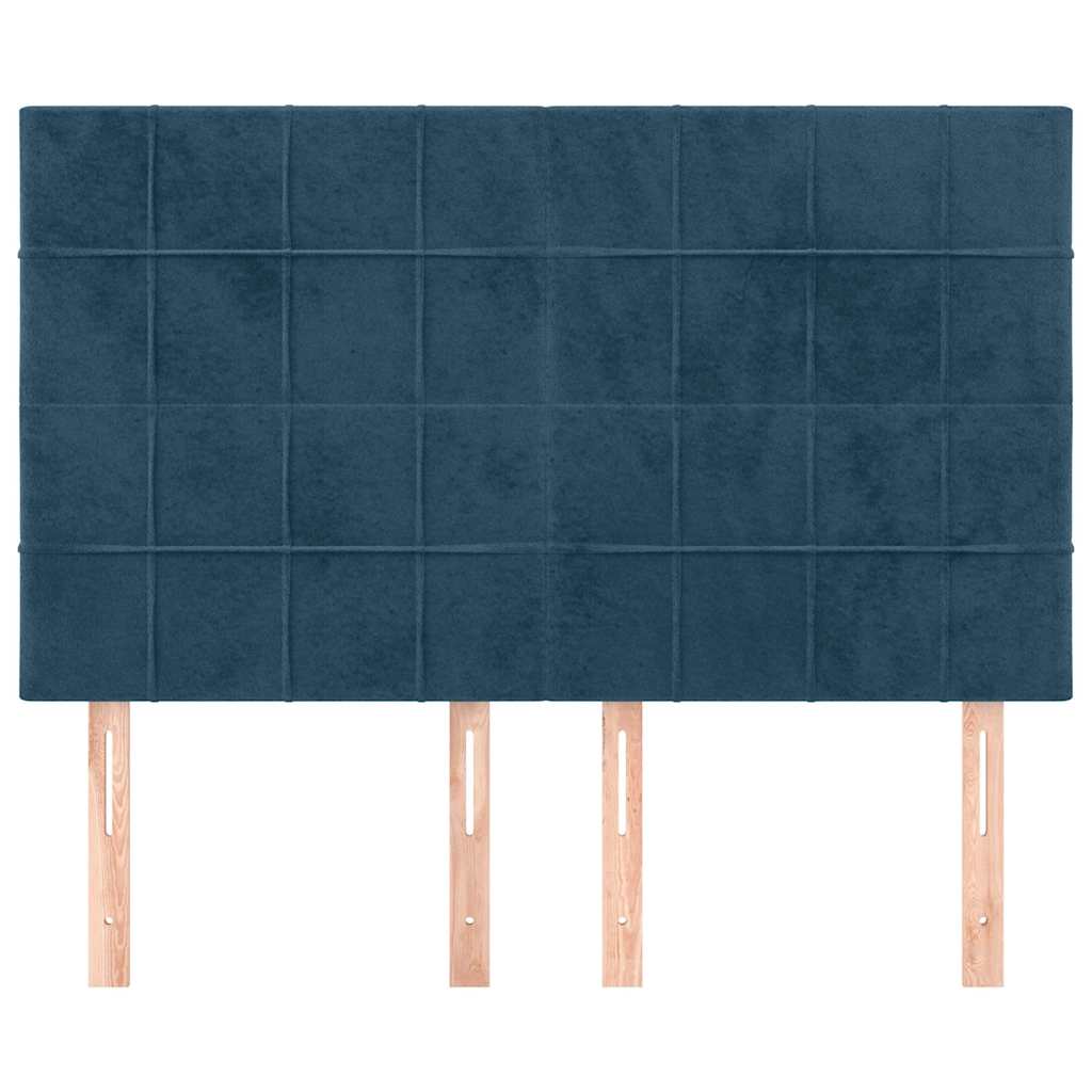 Vidaxl hoofdbord donkerblauw 144x5x118 128 cm fluweel