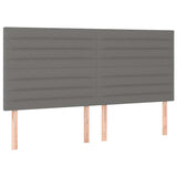 Vidaxl hoofdbord donkergrijs 200x5x118 128 cm stof