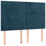 Vidaxl hoofdbord donkerblauw 144x5x118 128 cm fluweel