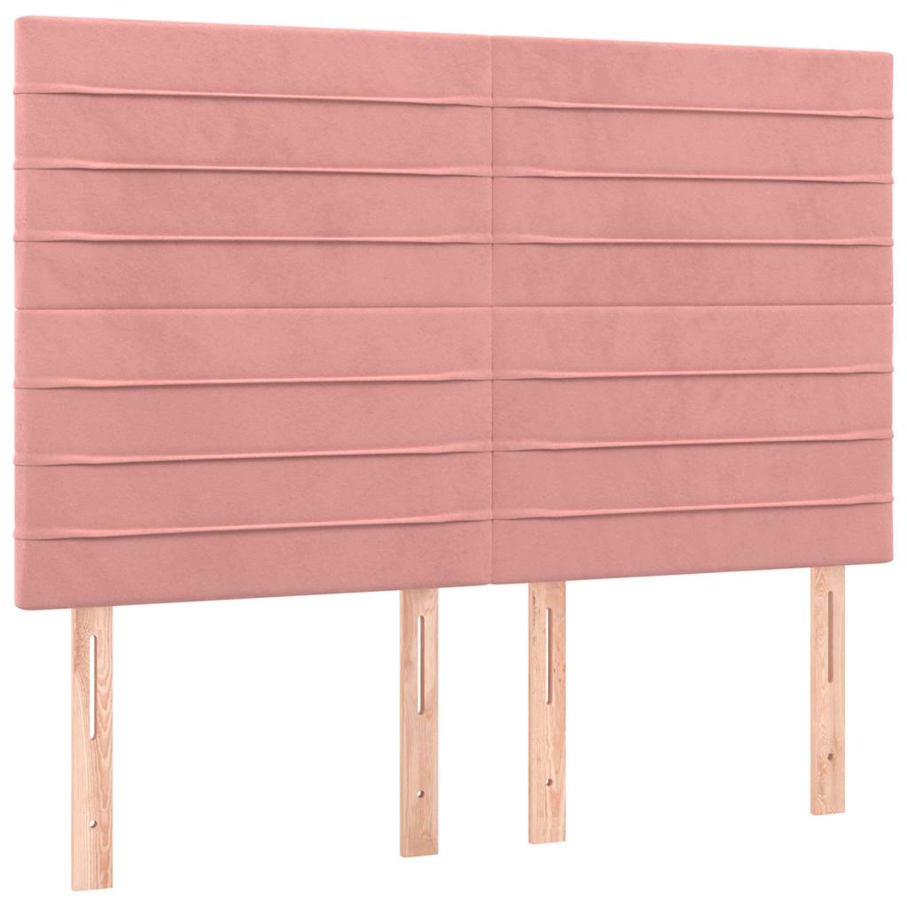 Vidaxl hoofdbord roze 144x5x118 128 cm fluweel