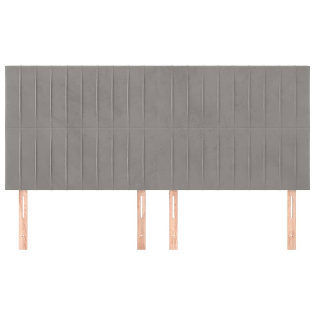 Vidaxl hoofdbord lichtgrijs 180x5x118 128 cm fluweel