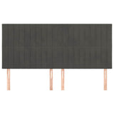 Vidaxl hoofdbord donkergrijs 180x5x118 128 cm fluweel
