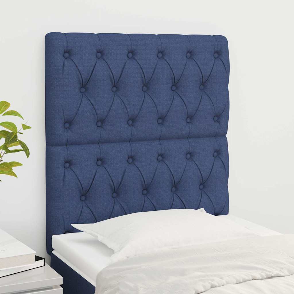 Vidaxl hoofdbord blauw 80x7x118 128 cm stof