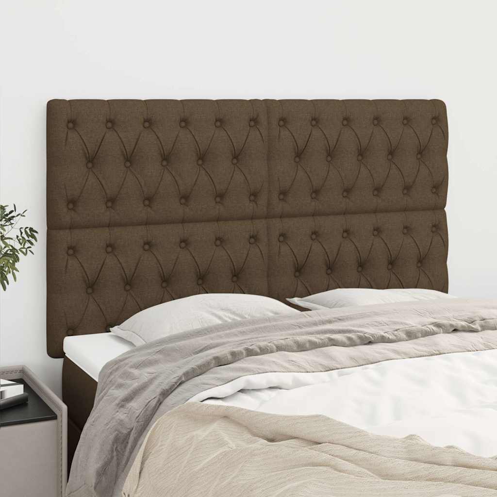 Vidaxl hoofdbord donkerbruin 144x7x118 128 cm stof