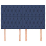 Vidaxl hoofdbord blauw 160x7x118 128 cm stof
