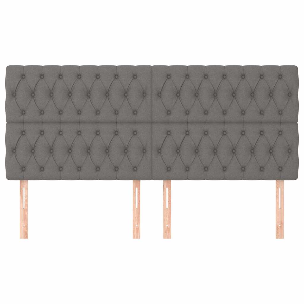 Vidaxl hoofdbord donkergrijs 200x7x118 128 cm stof