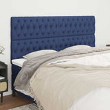 Vidaxl hoofdbord blauw 200x7x118 128 cm stof