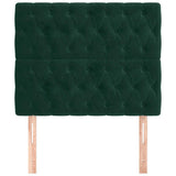 Vidaxl hoofdbord donkergroen 100x7x118 128 cm fluweel