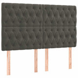 Vidaxl hoofdbord donkergrijs 160x7x118 128 cm fluweel