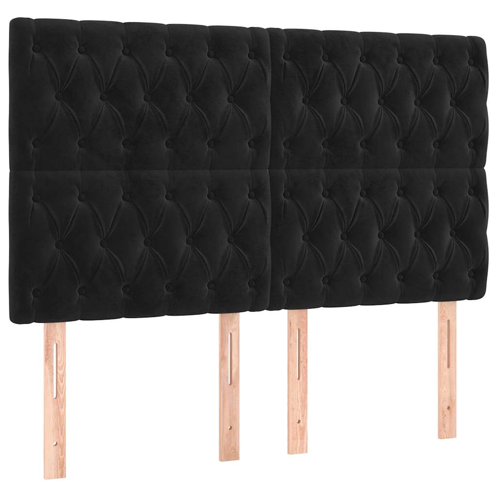 Vidaxl hoofdbord zwart 160x7x118 128 cm fluweel