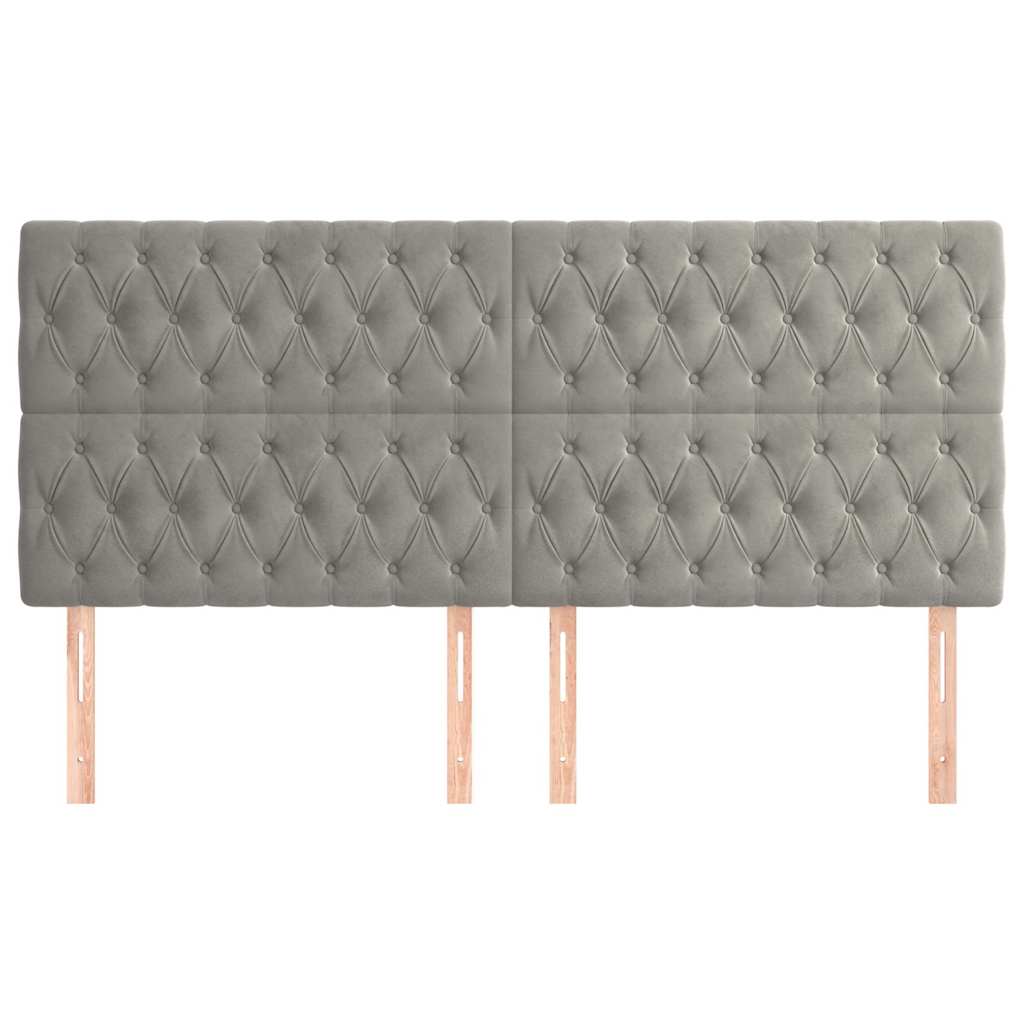Vidaxl hoofdbord lichtgrijs 180x7x118 128 cm fluweel