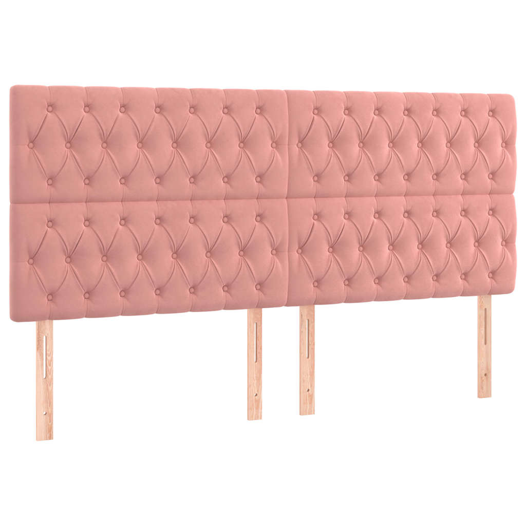 Vidaxl hoofdbord roze 200x7x118 128 cm fluweel