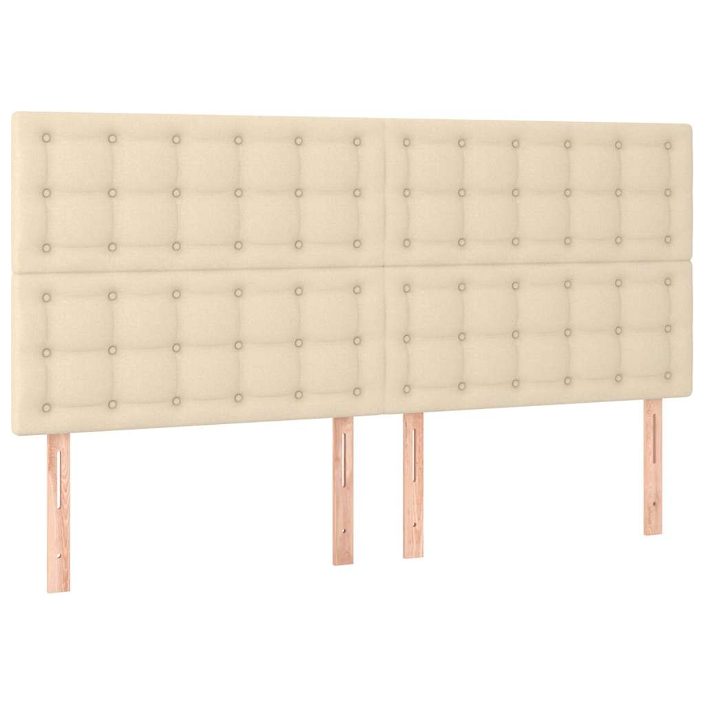Vidaxl hoofdbord crème 200x5x118 128 cm stof