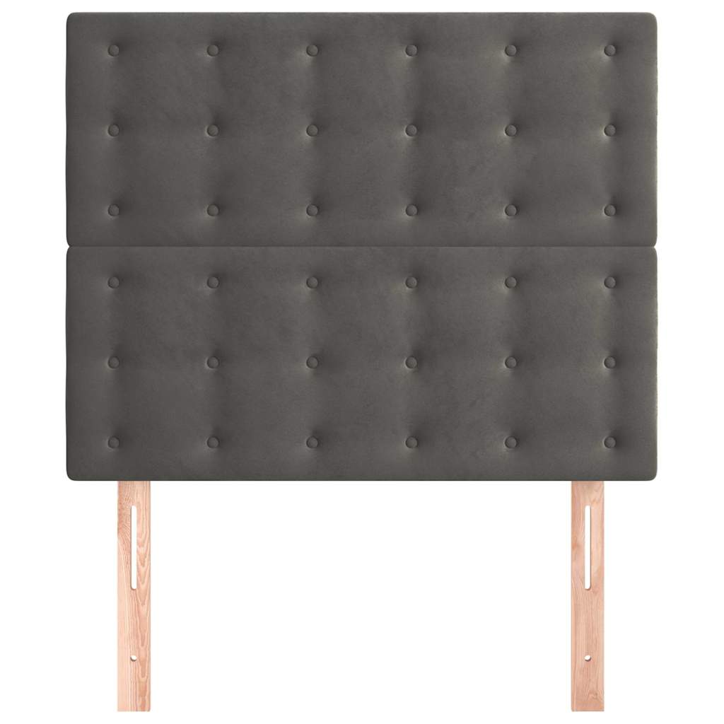 Vidaxl hoofdbord donkergrijs 90x5x118 128 cm fluweel