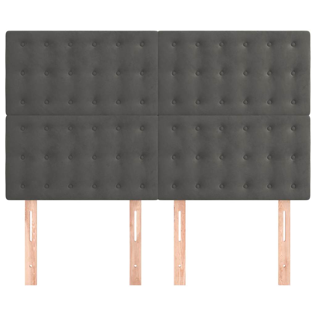 Vidaxl hoofdbord donkergrijs 144x5x118 128 cm fluweel