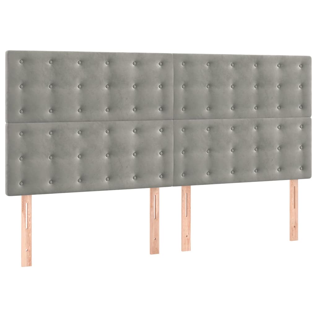 Vidaxl hoofdbord lichtgrijs 180x5x118 128 cm fluweel