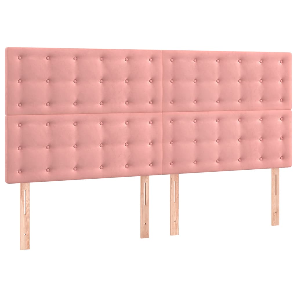 Vidaxl hoofdbord roze 200x5x118 128 cm fluweel