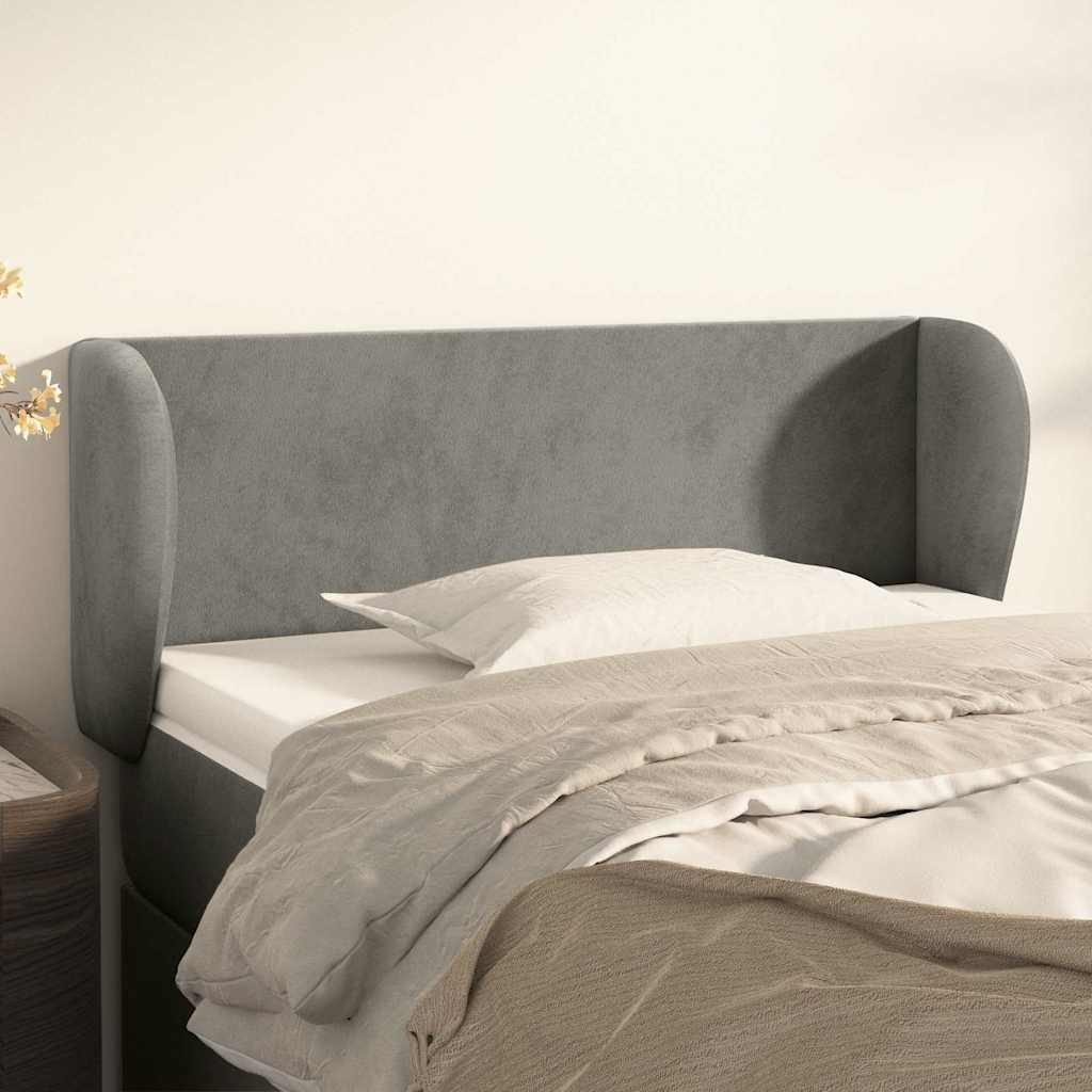 Vidaxl hoofdbord met randen 103x23x78 88 cm fluweel lichtgrijs