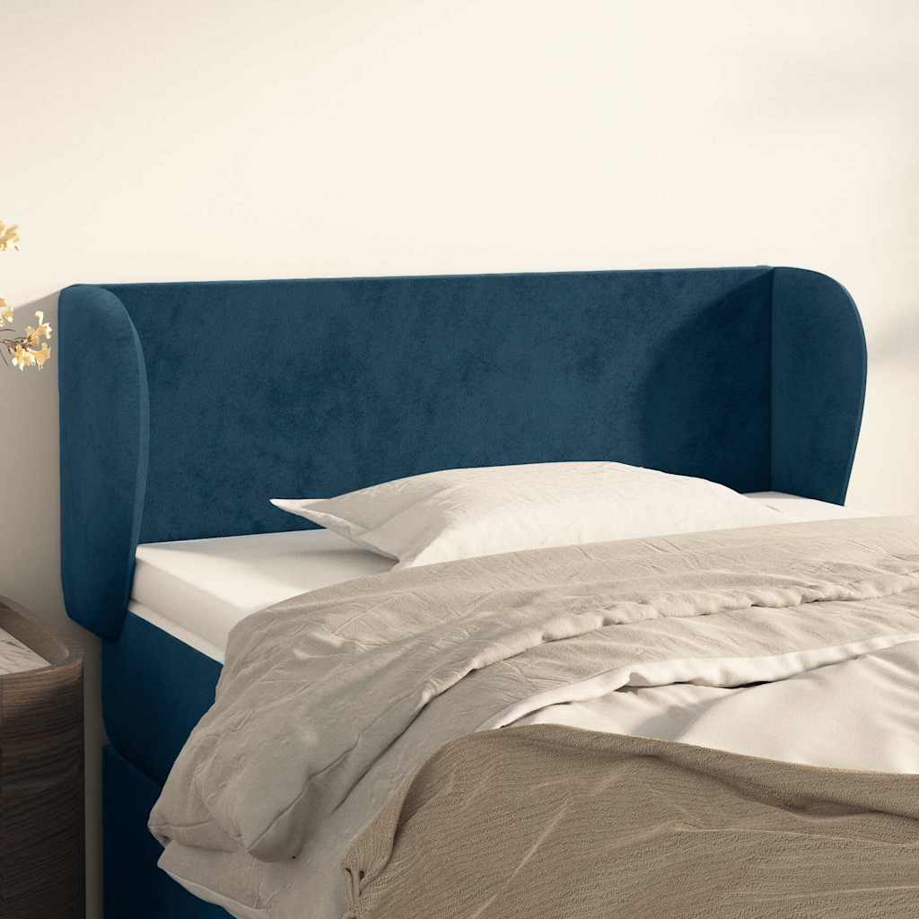 Vidaxl hoofdbord met randen 103x23x78 88 cm fluweel donkerblauw