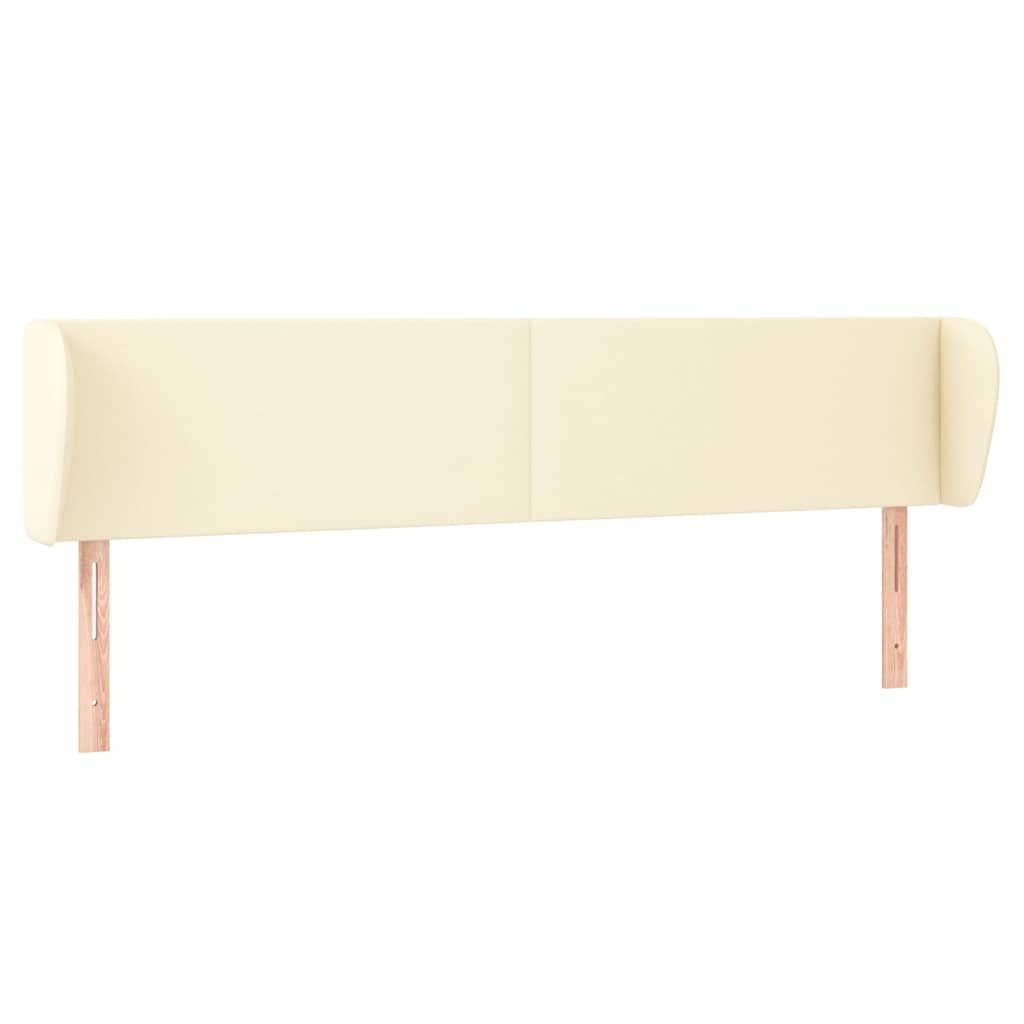 Vidaxl hoofdbord met randen 183x23x78 88 cm kunstleer crèmekleurig