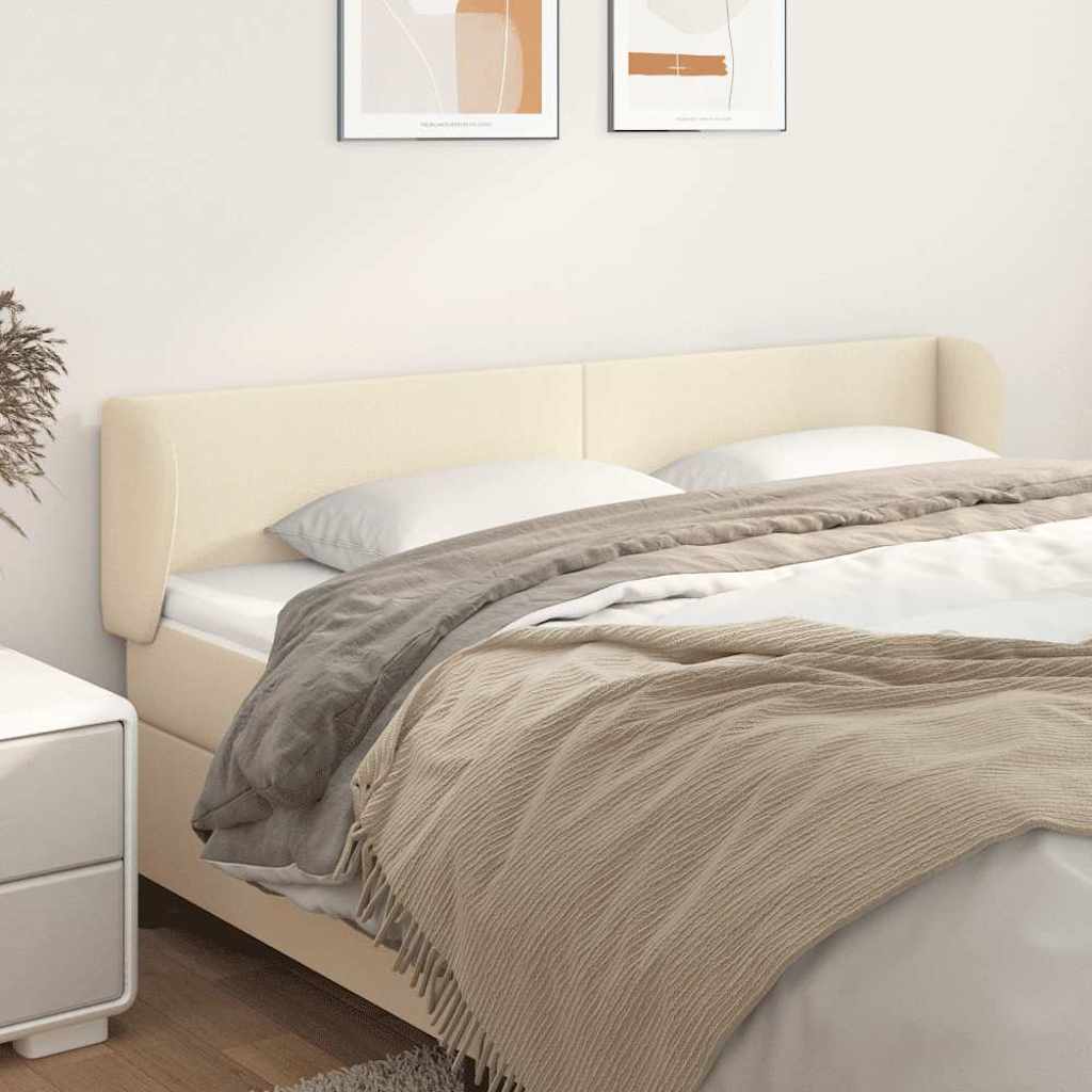 Vidaxl hoofdbord met randen 203x23x78 88 cm kunstleer crèmekleurig