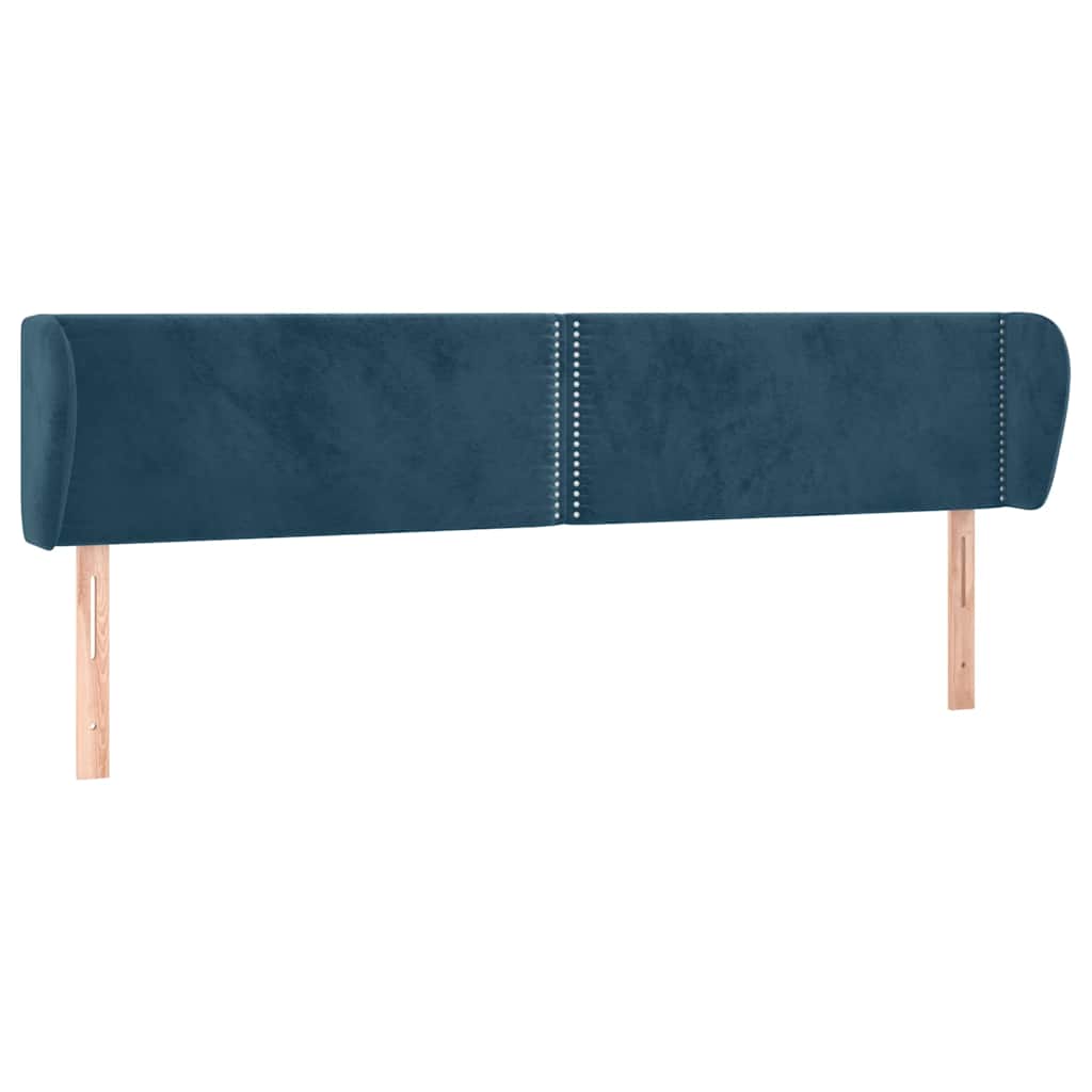 Vidaxl hoofdbord met randen 183x23x78 88 cm fluweel donkerblauw