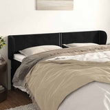 Vidaxl hoofdbord met randen 203x23x78 88 cm fluweel zwart