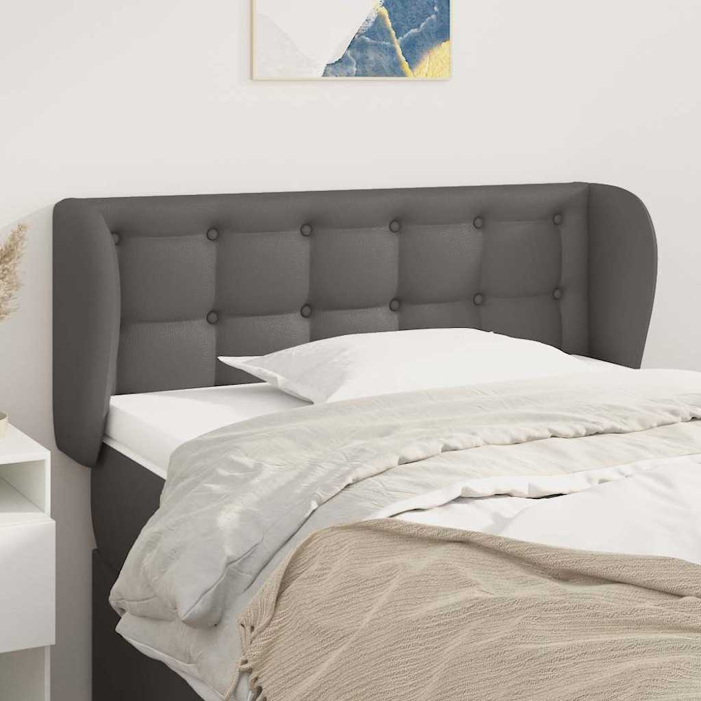 Vidaxl hoofdbord met randen 93x23x78 88 cm kunstleer grijs