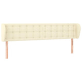 Vidaxl hoofdbord met randen 183x23x78 88 cm kunstleer crèmekleurig