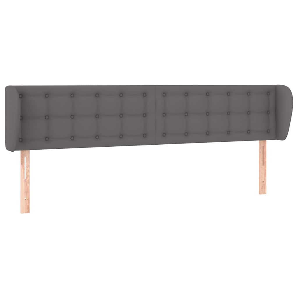 Vidaxl hoofdbord met randen 203x23x78 88 cm kunstleer grijs