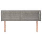 Vidaxl hoofdbord met randen 147x23x78 88 cm fluweel lichtgrijs
