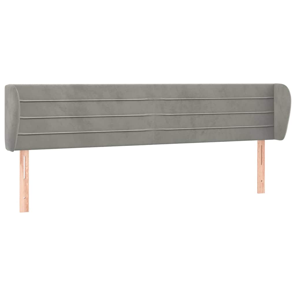 Vidaxl hoofdbord met randen 163x23x78 88 cm fluweel lichtgrijs