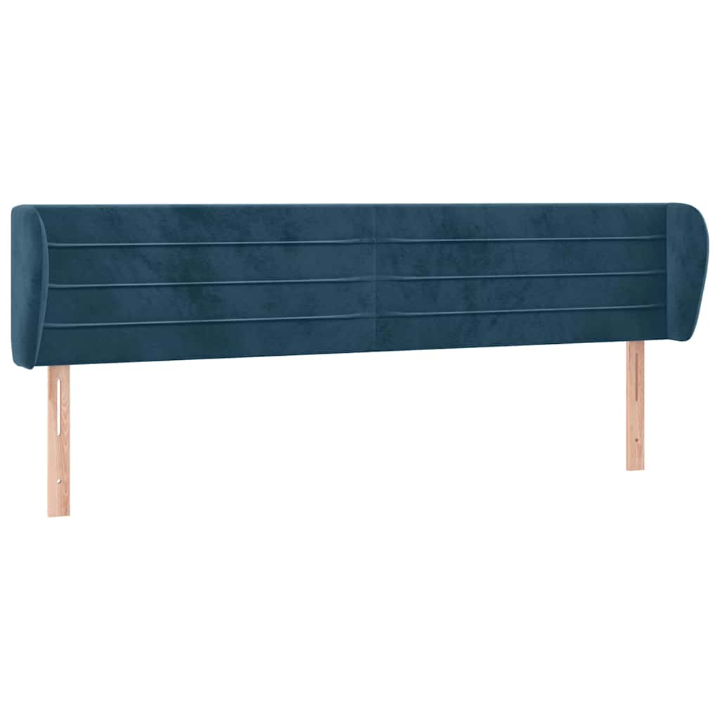 Vidaxl hoofdbord met randen 163x23x78 88 cm fluweel donkerblauw