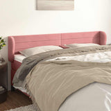 Vidaxl hoofdbord met randen 163x23x78 88 cm fluweel roze
