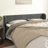 Vidaxl hoofdbord met randen 203x23x78 88 cm fluweel donkergrijs