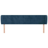 Vidaxl hoofdbord met randen 203x23x78 88 cm fluweel donkerblauw