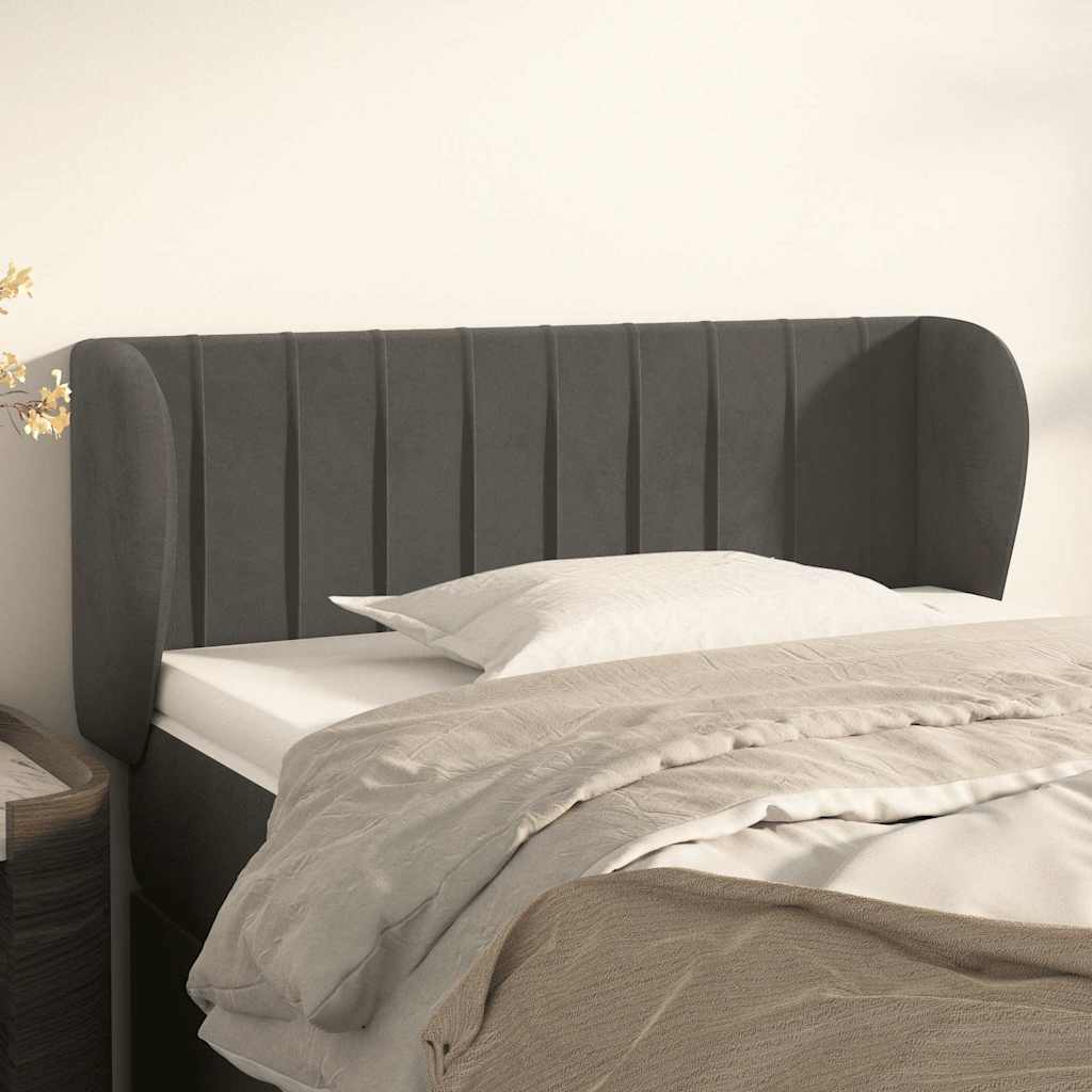 Vidaxl hoofdbord met randen 83x23x78 88 cm fluweel donkergrijs