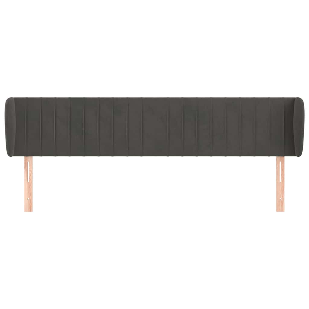 Vidaxl hoofdbord met randen 183x23x78 88 cm fluweel donkergrijs