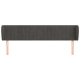 Vidaxl hoofdbord met randen 183x23x78 88 cm fluweel donkergrijs