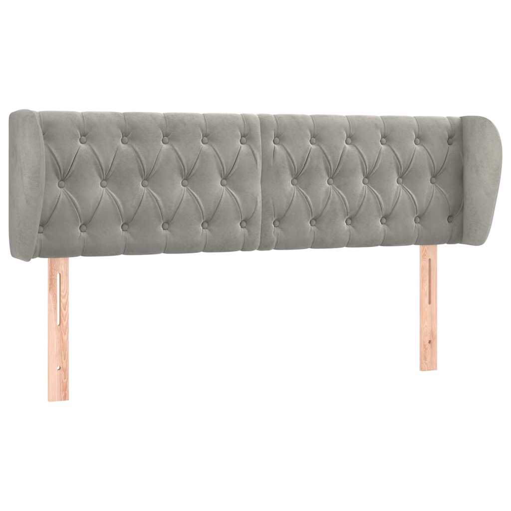 Vidaxl hoofdbord met randen 147x23x78 88 cm fluweel lichtgrijs